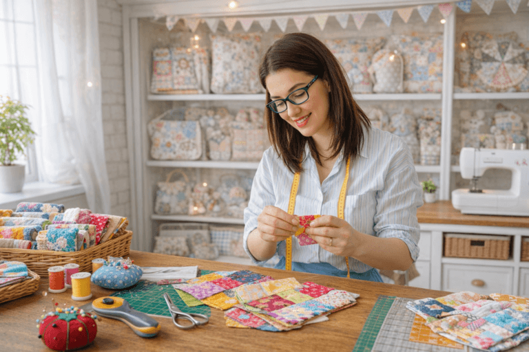 🧵✨ Curso de Patchwork: Transforme Retalhos em Arte, Renda e Encanto! 💰