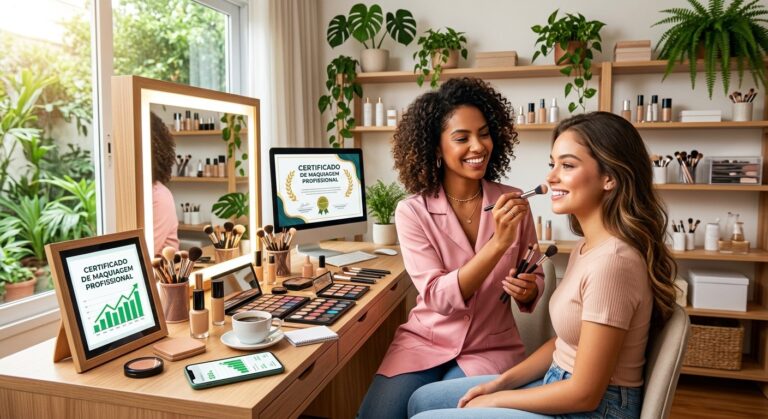 💄✨ Chega de “passar aperto” tentando acertar a maquiagem! É hora de transformar pinceis em dinheiro e brilhar! 🚀💸👑